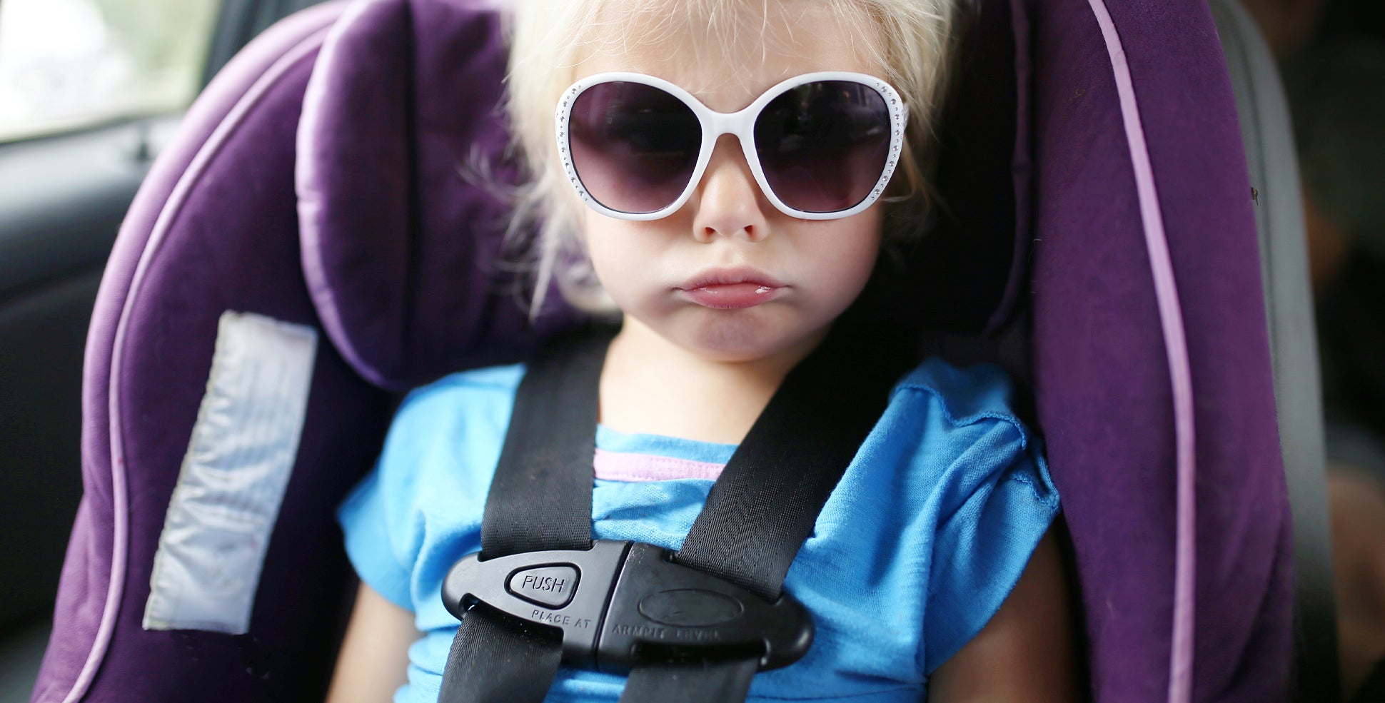 little girl in car seat meme
