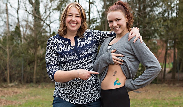 Organ donor wears tattoo to thank hospital for making transplant happen