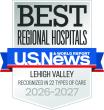 LVH–Cedar Crest is also the top hospital in the region for the 13th consecutive time and ranks fifth among the top 10 hospitals in Pennsylvania.