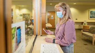 Patient checking into appointment