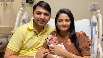 Pavan Garala and Shraddha Patel of Allentown with their newborn daughter.