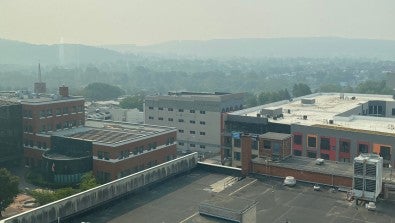 Hazy, smokey skies 