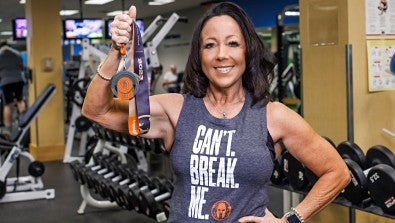 Faithmaria Lauer, RN, nurse focuses on fitness during breast cancer treatment.