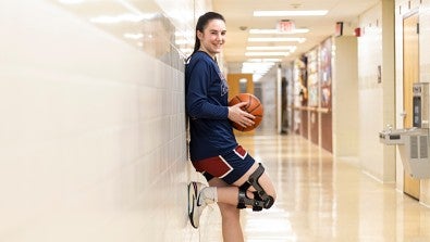 Liberty High School basketball co-captain Emma Pukszyn tore a knee ligament in April 2023. Eight months later, she was back playing again for the Hurricanes.