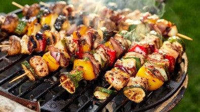 Chicken Kabobs on a grill