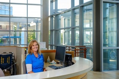 John and Dorothy Morgan Cancer Center front desk