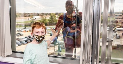 Superhero window washers LVHN