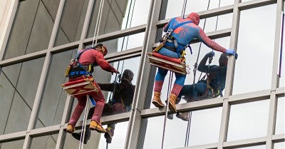 Superhero window washers LVHN