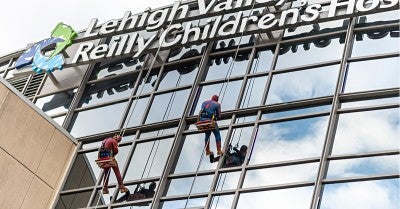 Superhero window washers LVHN