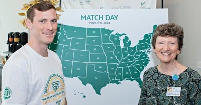 Medical students in the SELECT (Scholarly Excellence, Leadership Experiences, Collaborative Training) program with Lehigh Valley Health Network (LVHN)/University of South Florida (USF) Health Morsani College of Medicine participated in the annual Match Day.