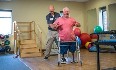 Albert Hepler began his journey back to increased mobility, in inpatient rehabilitation at Lehigh Valley Hospital–Cedar Crest. 