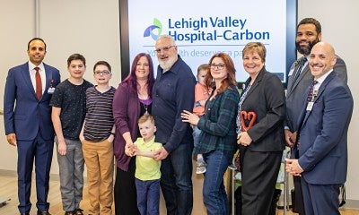 Tim Teel reunites with his life-saving care team at Lehigh Valley Hospital–Carbon