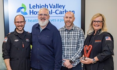 Tim Teel reunites with his life-saving care team at Lehigh Valley Hospital–Carbon