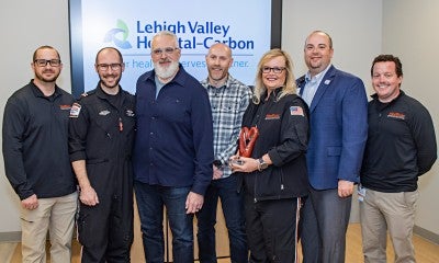 Tim Teel reunites with his life-saving care team at Lehigh Valley Hospital–Carbon