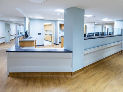 Senior Behavioral Health welcome desk at Lehigh Valley Hospital–Schuylkill S. Jackson Street
