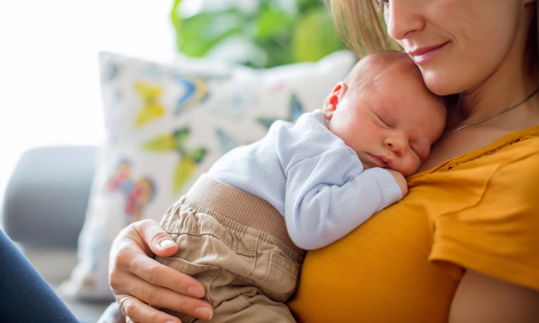 Woman holding a baby