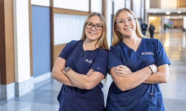 Amy and Dina Ambrose are twins who work at LVHN