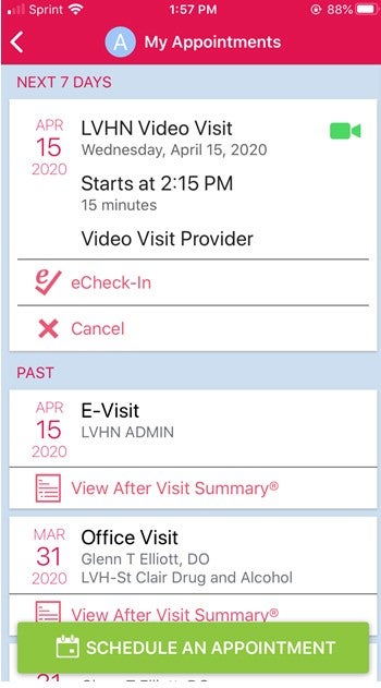 ExpressCARE Video Visit - Schedule - Step 6