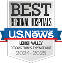 LVH is ranked sixth among Pennsylvania’s top 10 hospitals and is the top hospital in the Allentown metro area for the 11th year in a row.